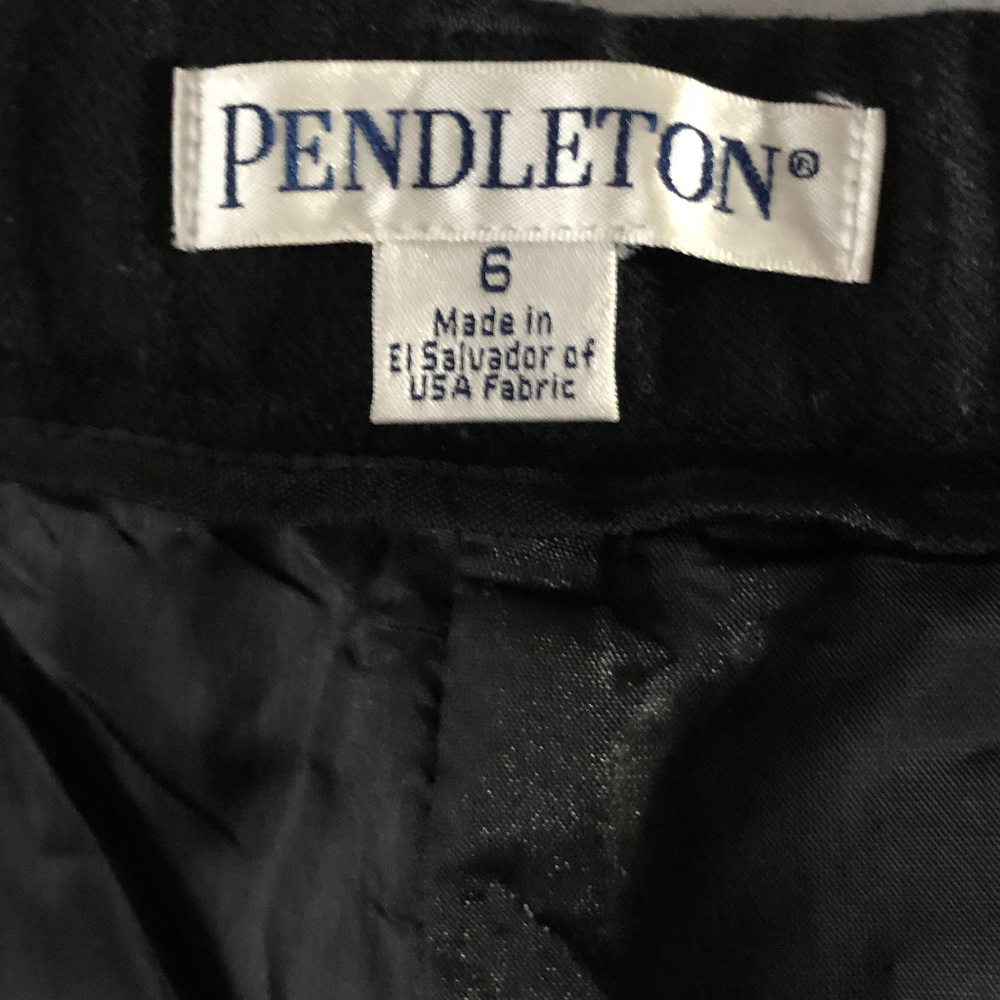 Pendleton Black Worsted Wool Pants Size 6 - image 3